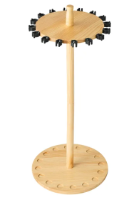 Fishing Rod Holders for 16 Fishing Poles, Wood Round Fishing Rods Rack for Garage Organization and Storage, Floor Stand Space-Saving Equipment