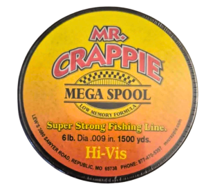 Lews Mr Crappie Mono Line 1500yd 6lb Hi Vis Yellow