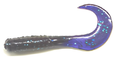 Action Bait 3in Curly Grubs 20pk (Color: Electric Blue Grape)