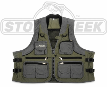 STONE CREEK™ FISHING VESTS Stone Creek™ Deluxe Fishing Vests - Adult (Option: Stone Creek™ Deluxe Fishing Vest - Grey/Sage - Small)