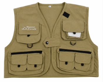Stone Creek™ Kid's Fishing Vests (Option: Stone Creek™ Kid's Fishing Vest - Light Tan - Medium)