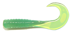 Action Bait 3in Curly Grubs 20pk (Color: Lime Chartreuse)