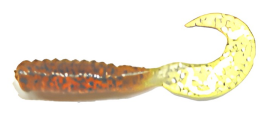 Action Bait 3in Curly Grubs 20pk (Color: Pumpkin Chartreuse Tail)